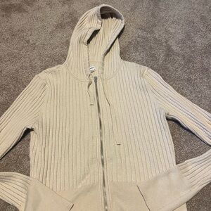 Aerie Cream Ribbed Knit Sweater